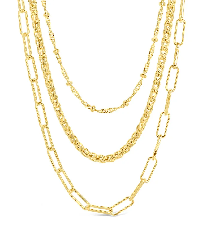 Women’s layered gold necklaces-Parisa Layered Chain Necklace