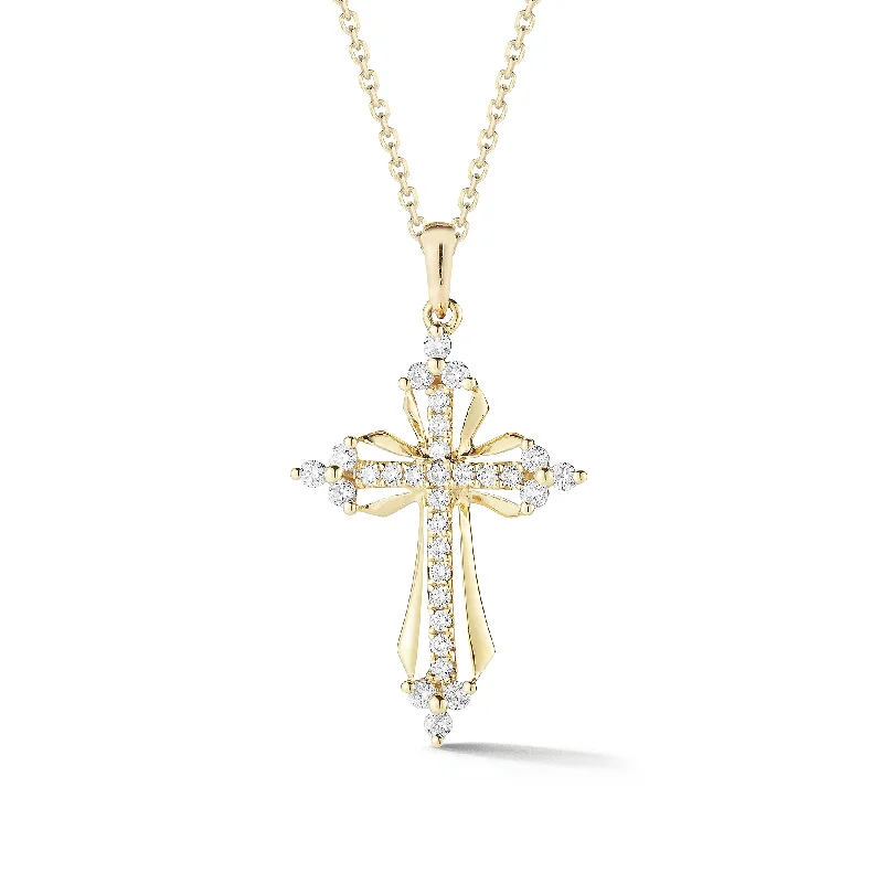 Women’s crystal pendant necklaces-Diamond Elegant Cross Pendant Necklace