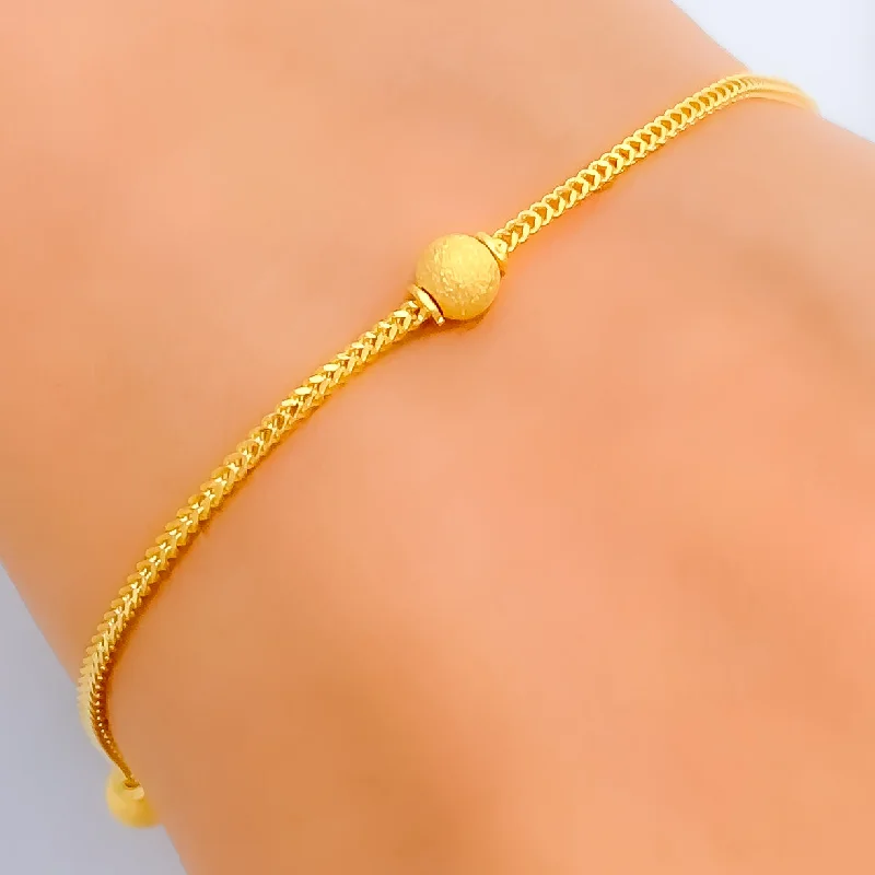 Women’s colorful bangles-Lightweight Graceful 22K Gold Bracelet