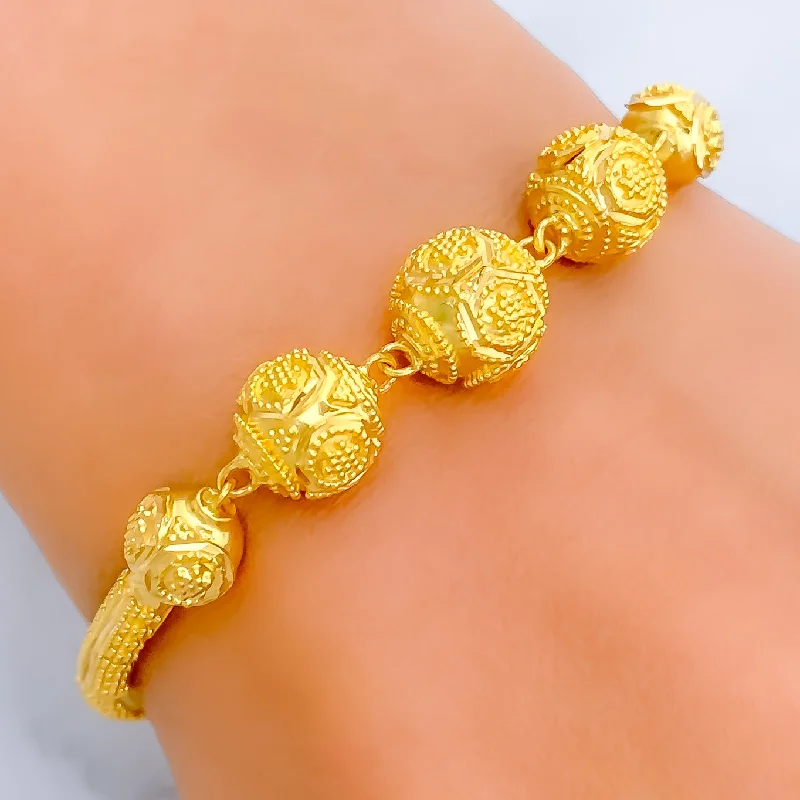 Women’s bangle bracelets-Radiant Beadwork 22k Gold Flexi Bangle Bracelet