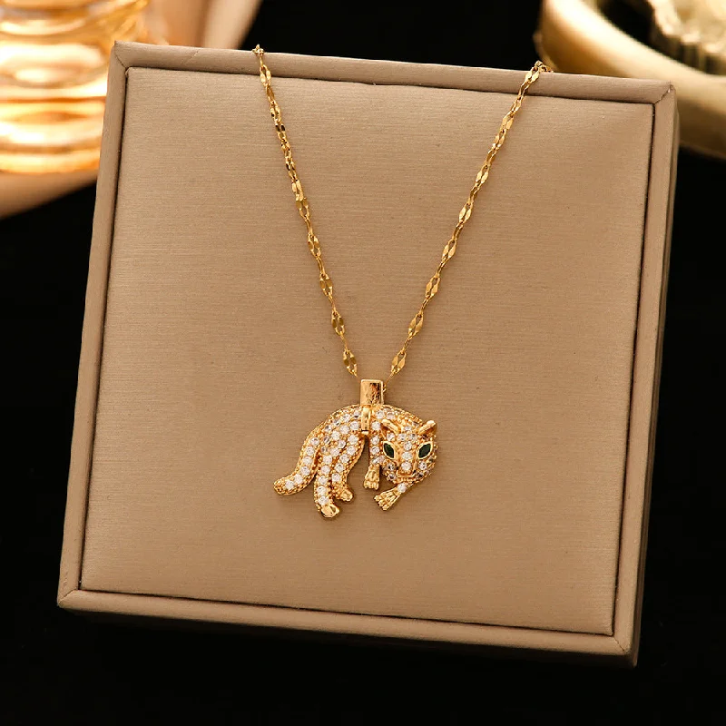 334 Cheetah Necklace-Gold