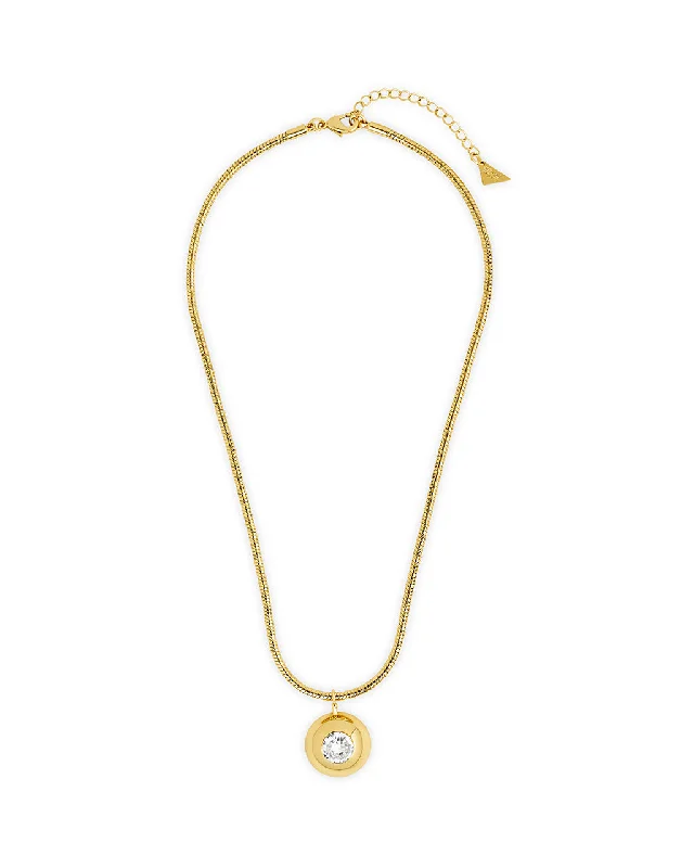 Women’s fancy necklaces-Zora CZ Dome Pendant Necklace