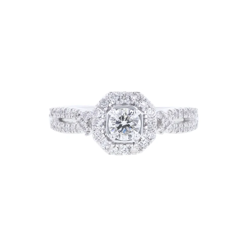 Women’s engagement rings with baguette diamonds-Aster Round Ready for Love Diamond Engagement Ring