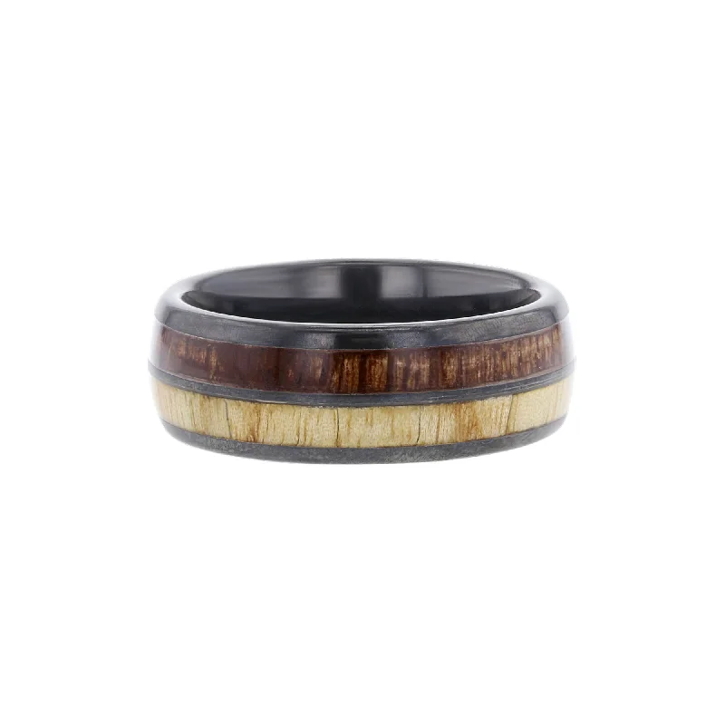 Women’s luxury engagement rings-Rollins Baseball Wood Inlay Wedding Ring