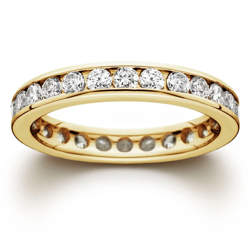 1 1/2ct Channel Set Diamond Eternity Ring Yellow Gold