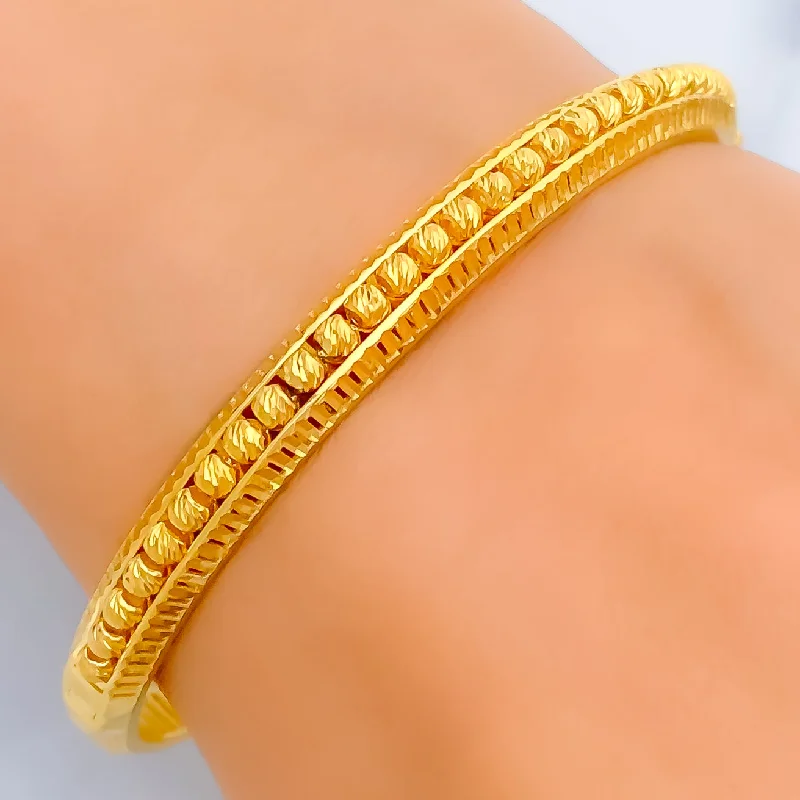 Women’s gemstone bracelets-Stunning Orb Ball 22k Gold Bangle Bracelet