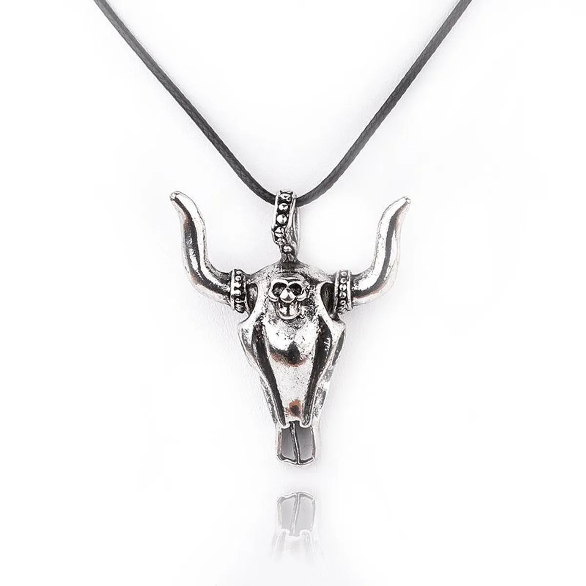 Women’s sterling silver necklaces-Fashion New Punk Retro Bull Head Pendant Necklace Wholesale