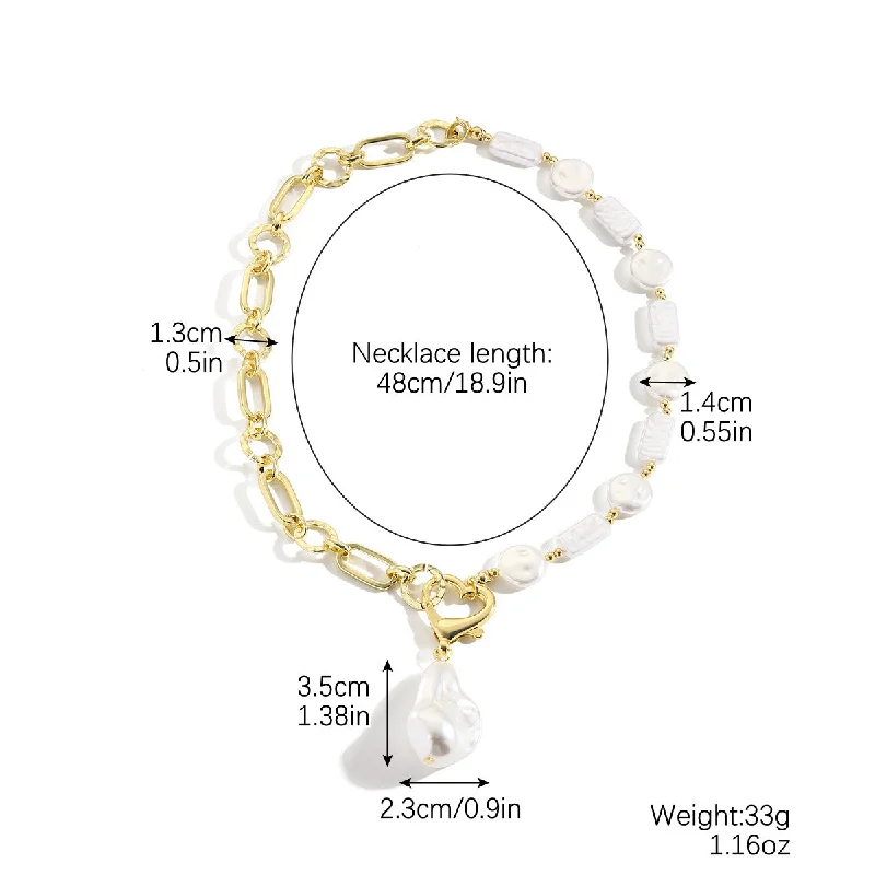 N2308-4 Large Shaped Pearl Pendant