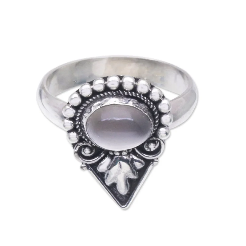 Women’s men’s rings for women-Novica Handmade Rainbow Crown Rainbow Moonstone Cocktail Ring