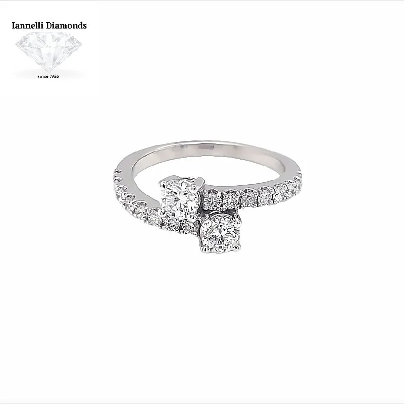 Women’s double band engagement rings-Closed Wrap Diamond Ring