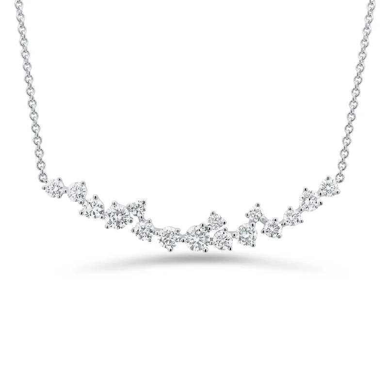 Women’s diamond pendant necklaces-Diamond Large Confetti Bar Pendant