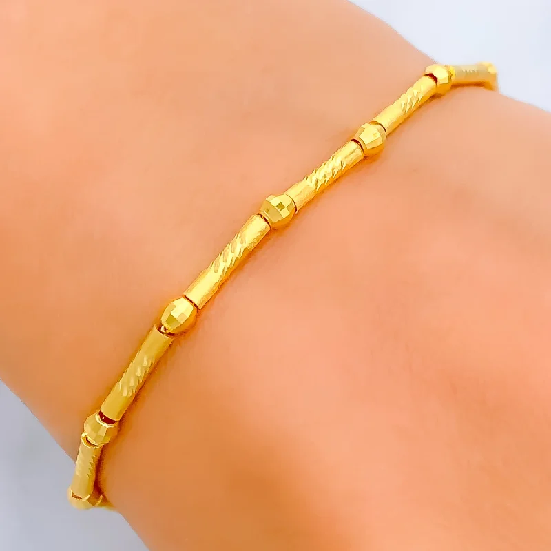 Women’s multi-colored bangles-Posh Interlinked 22k Gold Bracelet