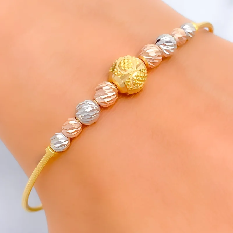 Women’s silver bracelets-Gorgeous Dazzling 22k Gold Bangle Bracelet