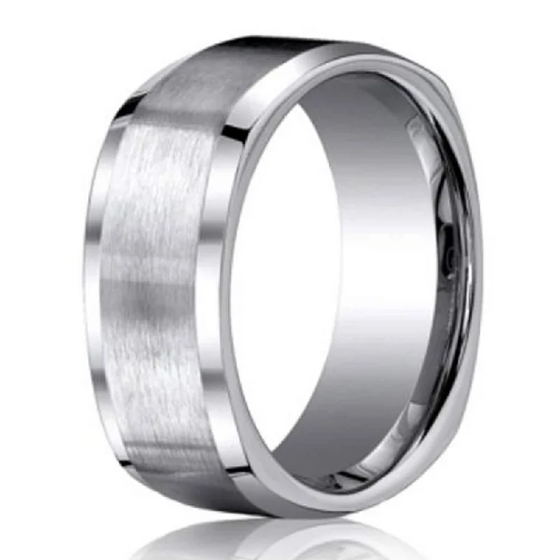 Women’s engagement rings-Men's Titanium Four Sided Contemporary Wedding Ring  | 9mm