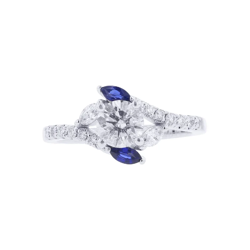 Women’s engagement rings with white sapphires-Jacqueline Ready for Love Sapphire and Diamond Engagement Ring