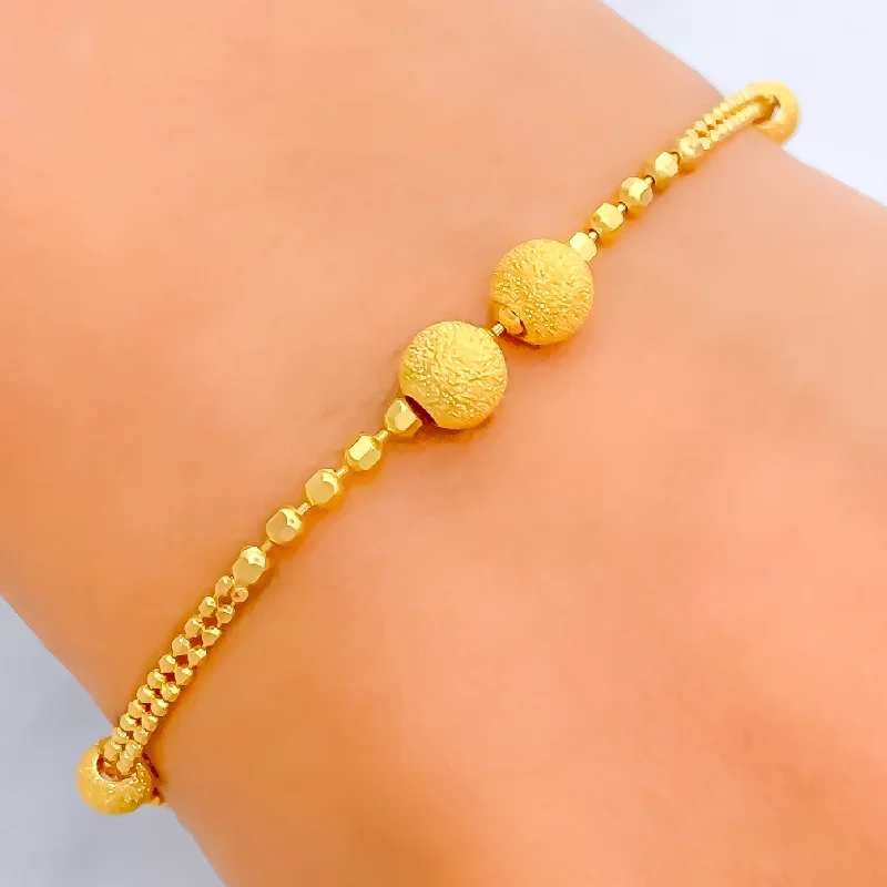 Women’s trendy gold bangles-Sparkling Jazzy 22k Gold Bracelet