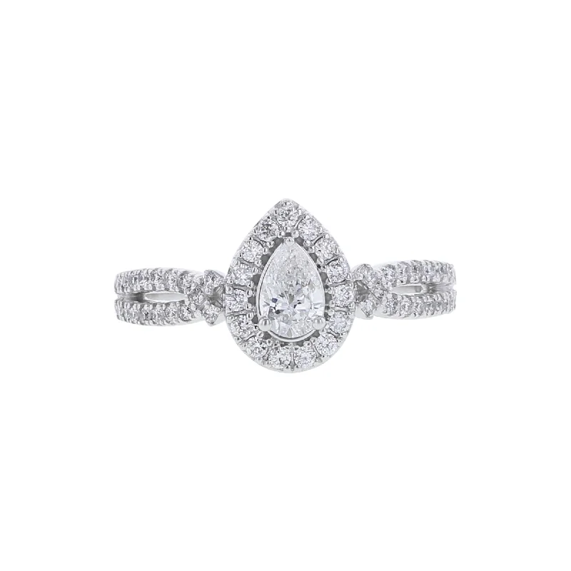 Women’s diamond solitaire engagement rings-Aster Pear Ready for Love Diamond Engagement Ring