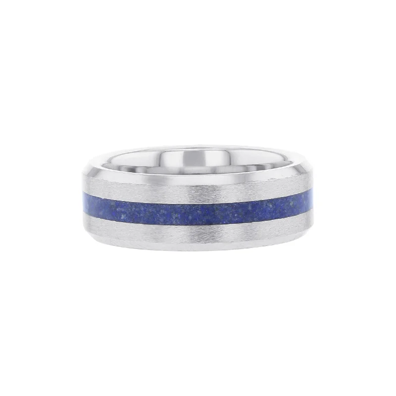 Women’s oval engagement rings-Jay Serinium & Lapis Lazuli Wedding Ring