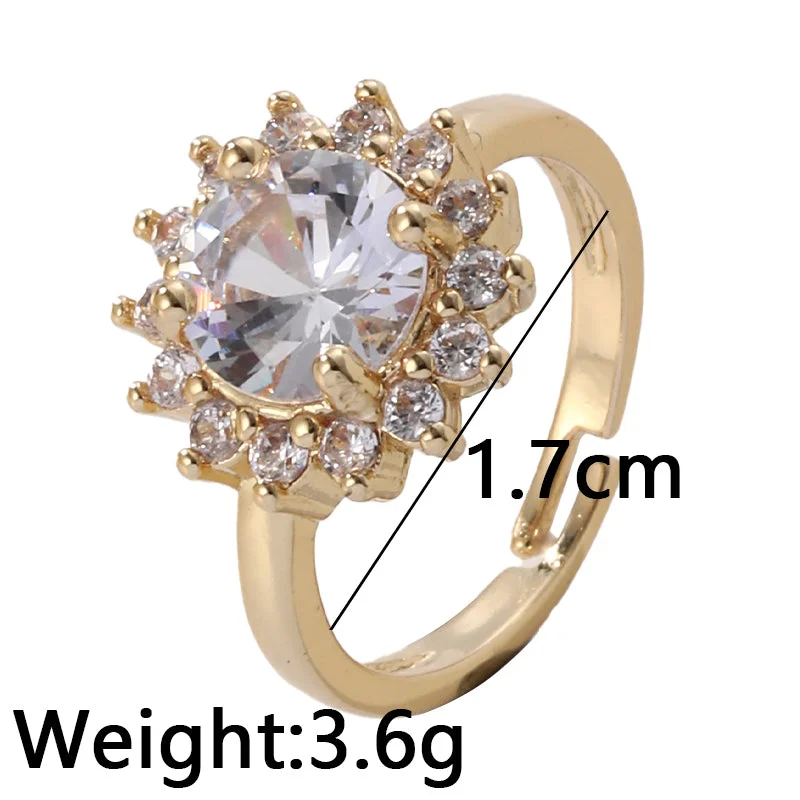 Women’s vintage-style rings-Glam Shiny Geometric Copper Inlay Zircon Open Rings