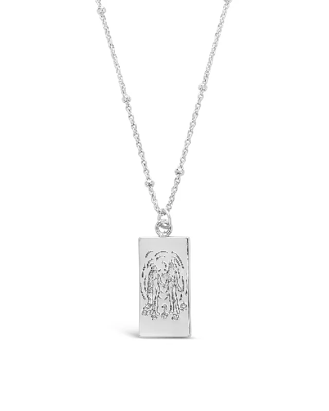 Women’s statement necklaces-The Lovers Tarot Card Necklace