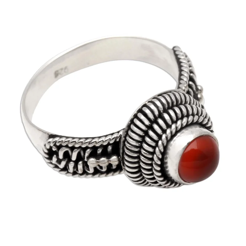 Women’s eternity rings-Novica Handmade Sunset Radiance Carnelian Cocktail Ring