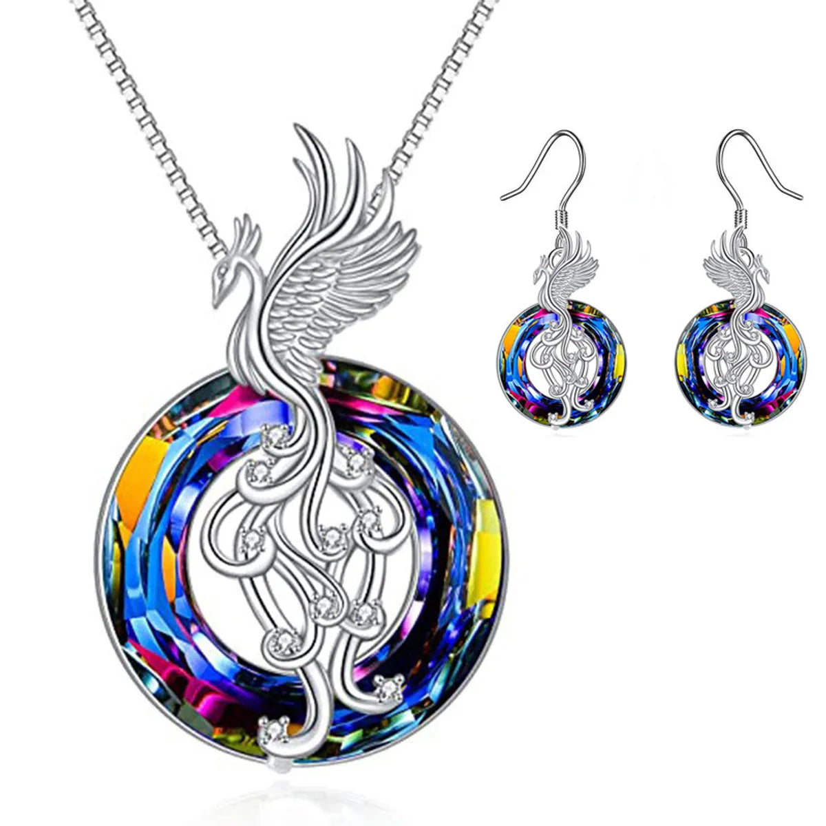 Women’s halo necklaces-1 Piece Fashion Phoenix Alloy Inlay Artificial Crystal Women's Pendant Necklace