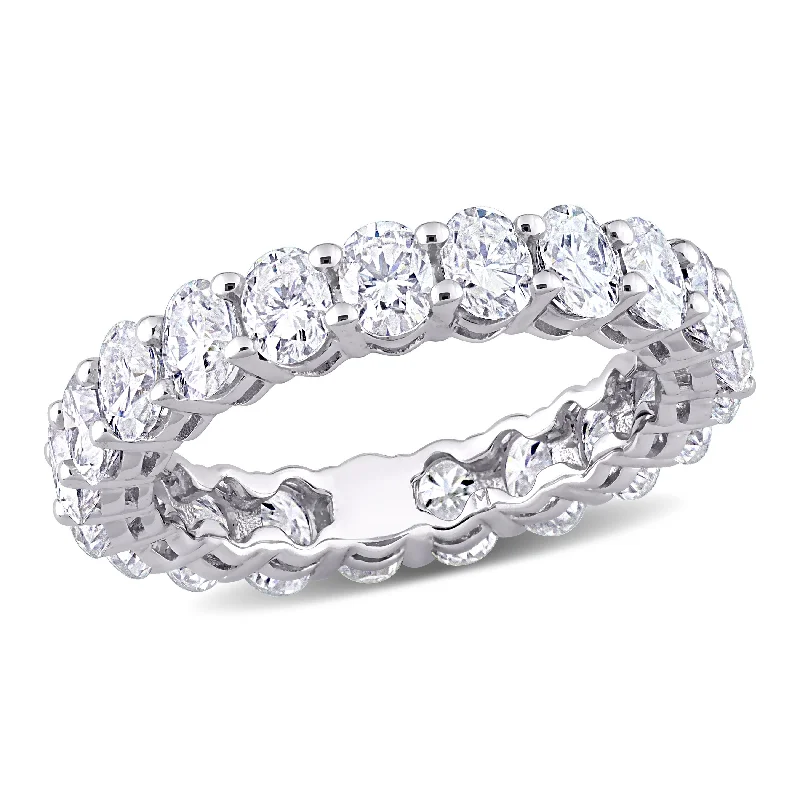 Women’s floral rings-Miadora 14k White Gold 5 1/4ct TGW Created Moissanite Eternity Band Ring