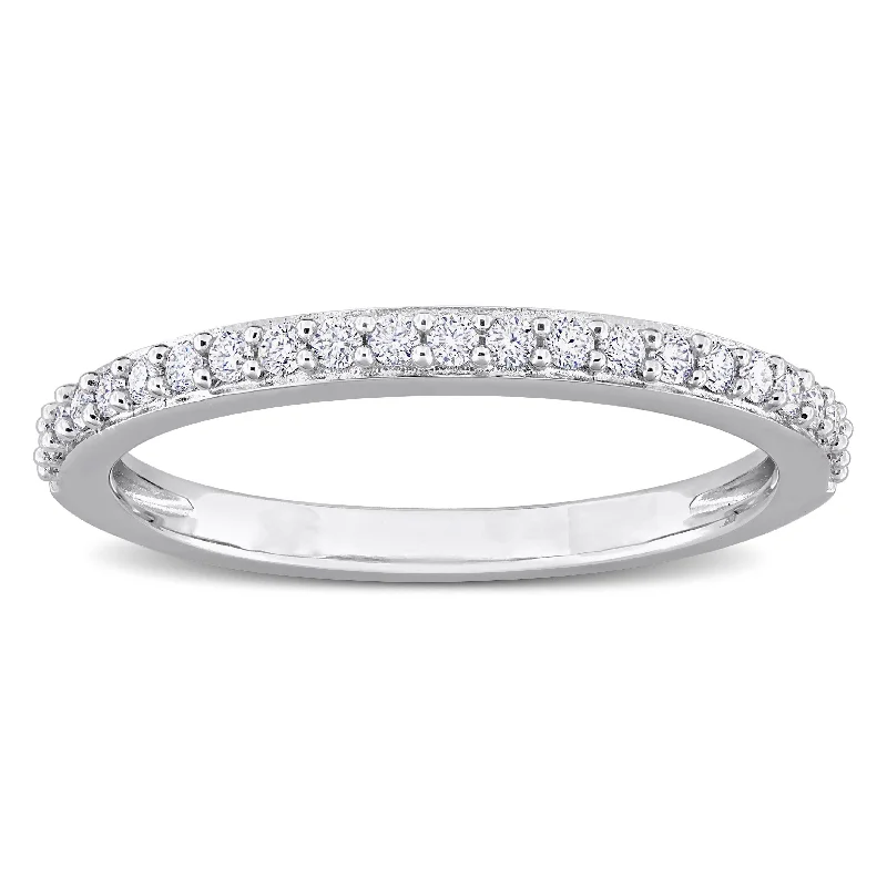 Women’s men’s rings-Miadora 1/4ct DEW Created Moissanite Eternity Ring in Sterling Silver