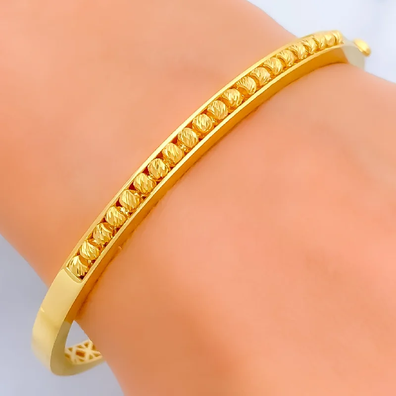 Women’s chic bangles-High Finish Beaded 22k Gold Bangle Bracelet