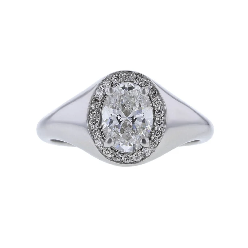 Women’s halo engagement rings-Lucia Certified Ready for Love Diamond Engagement Ring