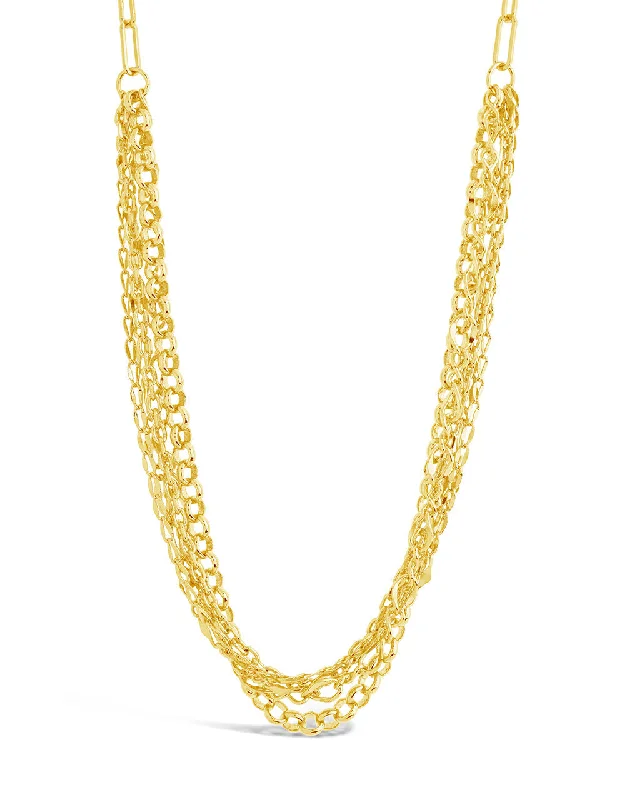 Women’s fashion necklaces-Hadleigh Multi Chain Layered Necklace