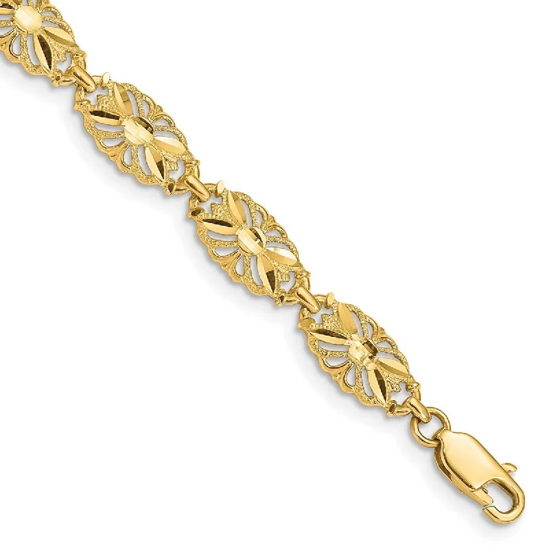 Women’s trendy bracelets-Curata 14k Sparkle Cut Bracelet 7 Inch