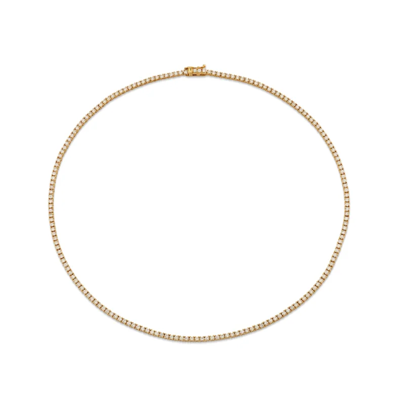 Women’s luxury necklaces-Diamond Tennis Necklace - 14K Yellow Gold