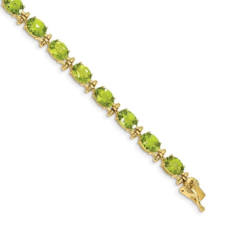 Women’s clasp bracelets-Curata 5mm 14k Peridot Bracelet