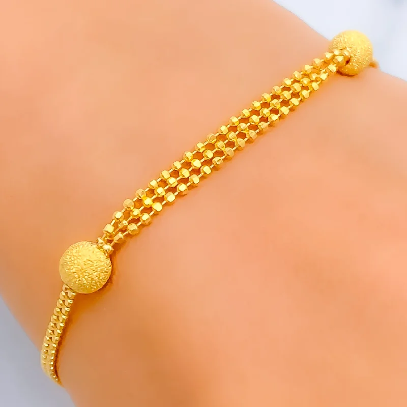 Women’s beaded bangles-Opulent Striking 22K Gold Bracelet