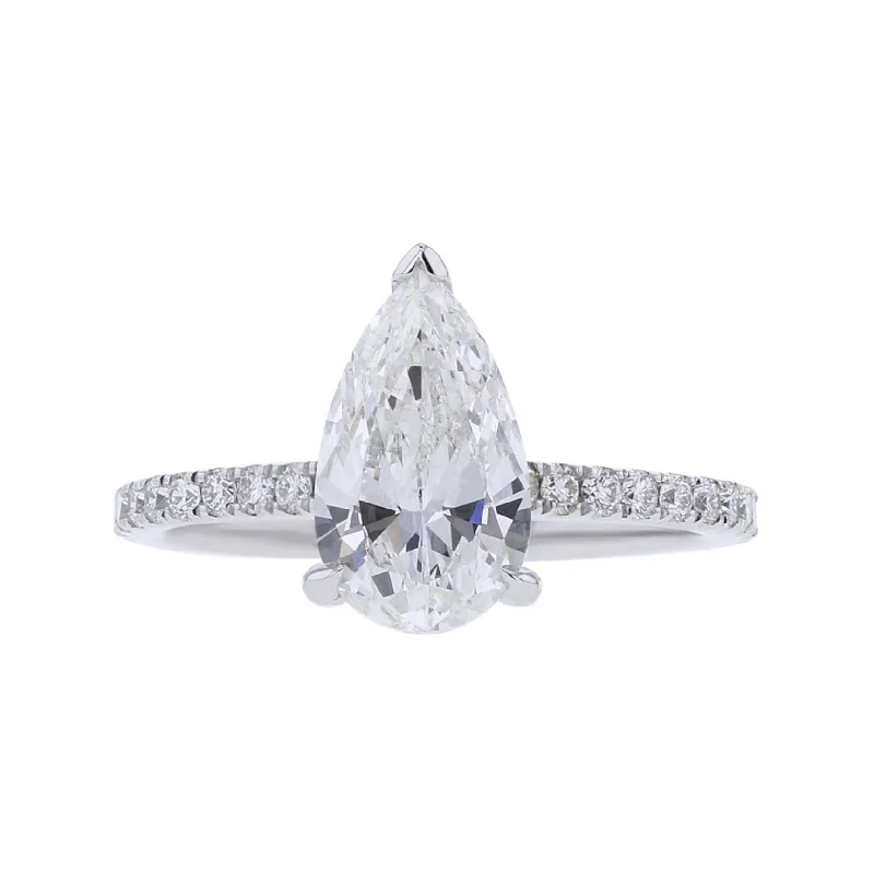 Women’s engagement rings with pearls-Aurelie Certified Ready for Love Diamond Engagement Ring