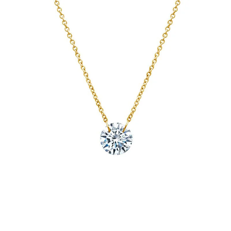 Women’s cute necklaces-Lassaire Diamond shimmer Necklace - gold