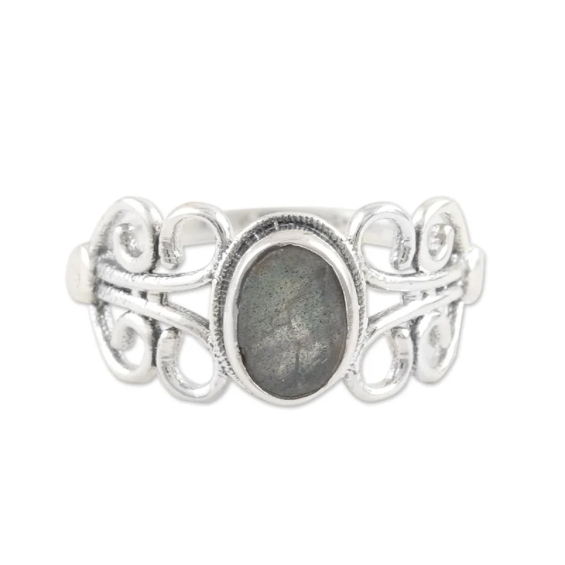 Women’s stacking rings-Novica Handmade Windy Transformation Labradorite Cocktail Ring