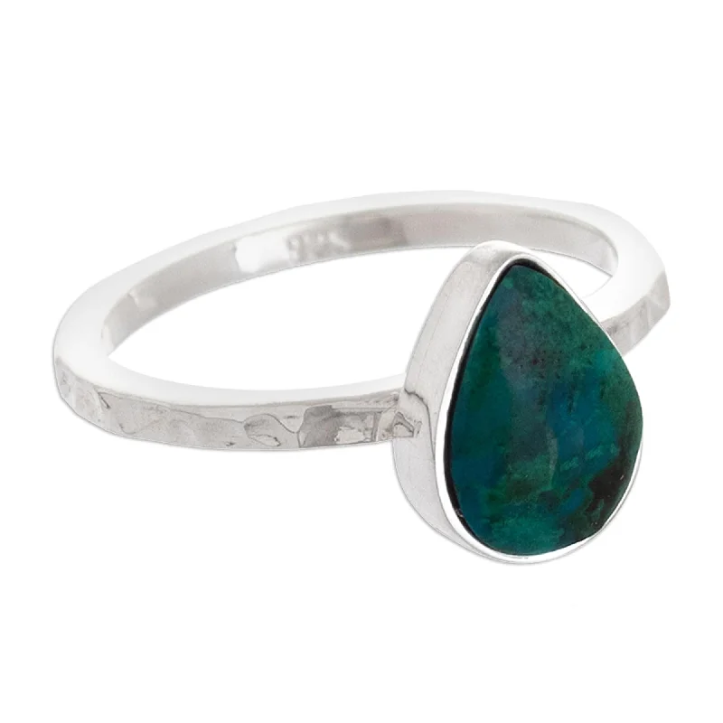 Women’s princess-cut rings-Novica Handmade Andes Dew Chrysocolla Single-Stone Ring