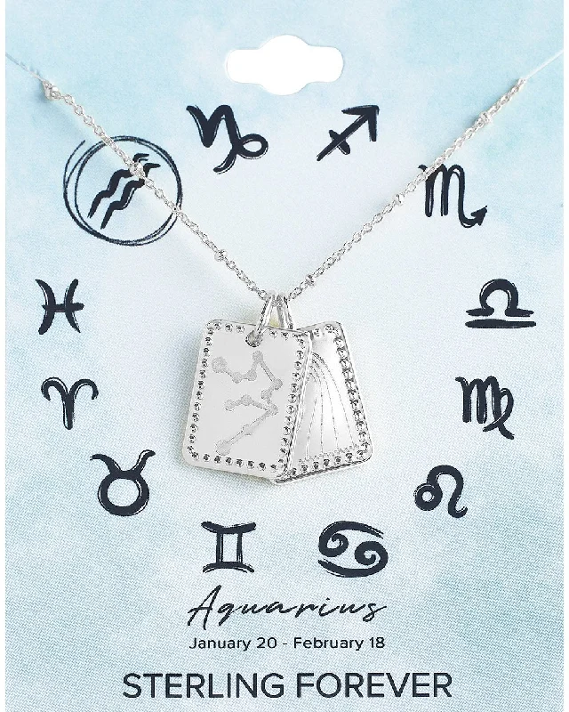 Women’s charm pendant necklaces-Zodiac Tag Necklace