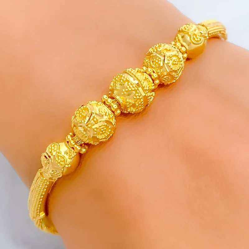 Women’s friendship bracelets-Graceful Dressy 22k Gold Flexi Bangle Bracelet