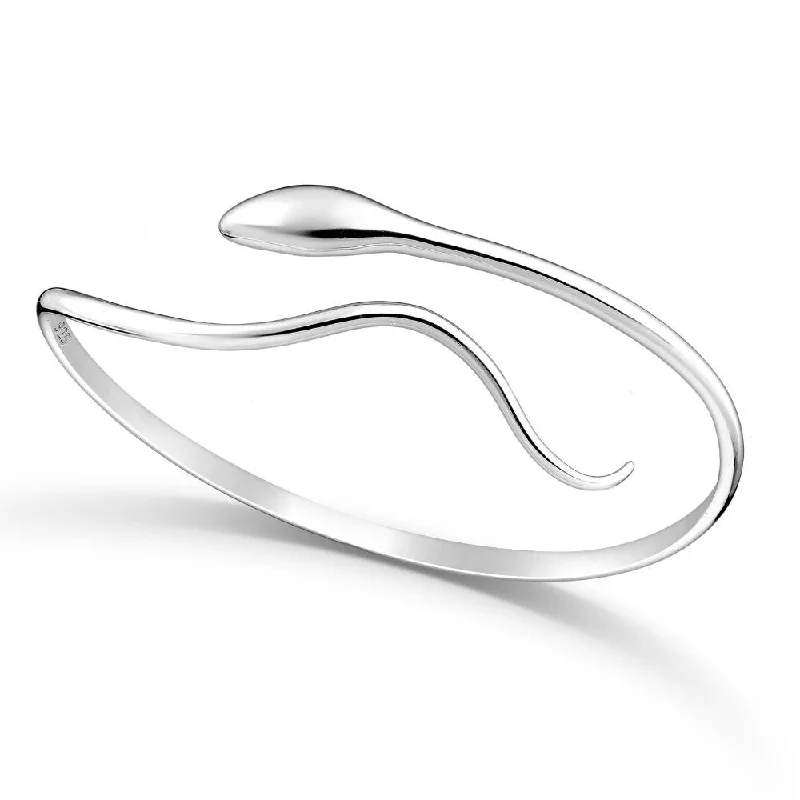 Women’s chunky bangles-Sterling Silver Snake Cuff Bracelet