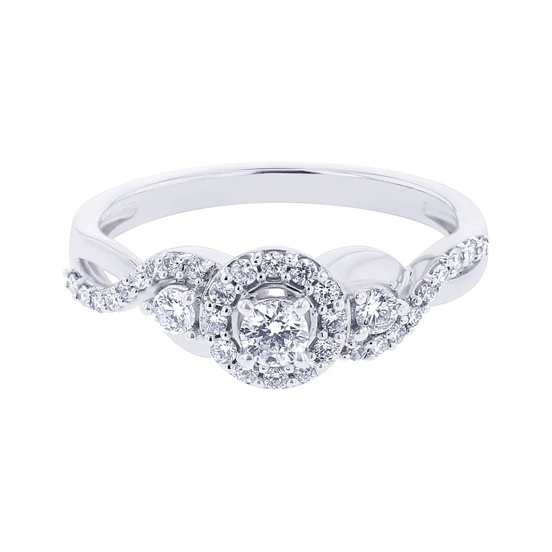 Women’s elegant engagement rings-Infinite Halo Ready for Love Diamond Engagement Ring