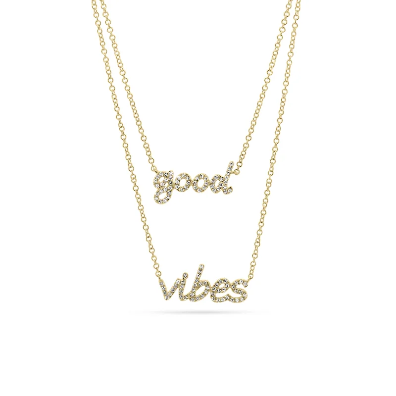 Women’s cute necklaces-Diamond Good Vibes Necklace