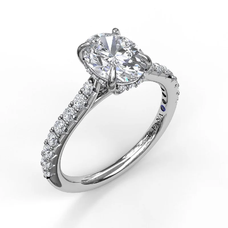 Women’s bold engagement rings-FANA - DIAMOND PRONG SET OVAL SET ENGAGEMENT RING SETTING