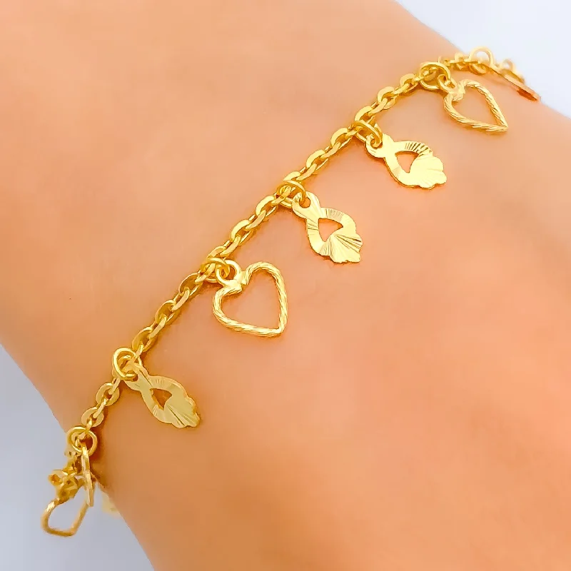 Women’s tennis bracelets-Everyday Sleek 22K Gold Charm Bracelet