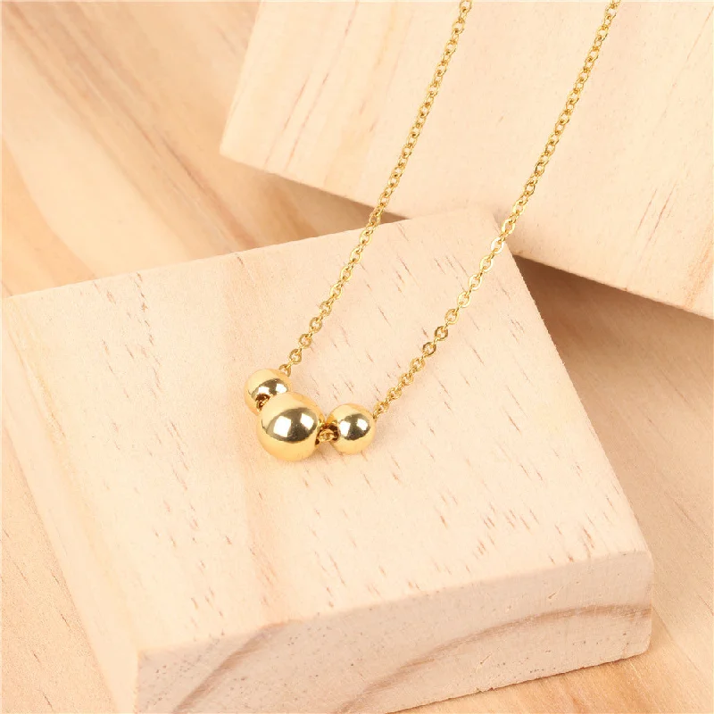 Women’s dainty gold necklaces-Fashion Letter Artificial Crystal Titanium Steel Stoving Varnish Necklace