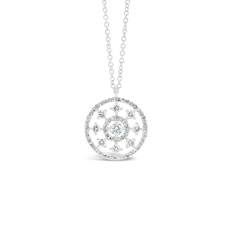 Women’s simple gold necklaces-Intricate Diamond Pendant