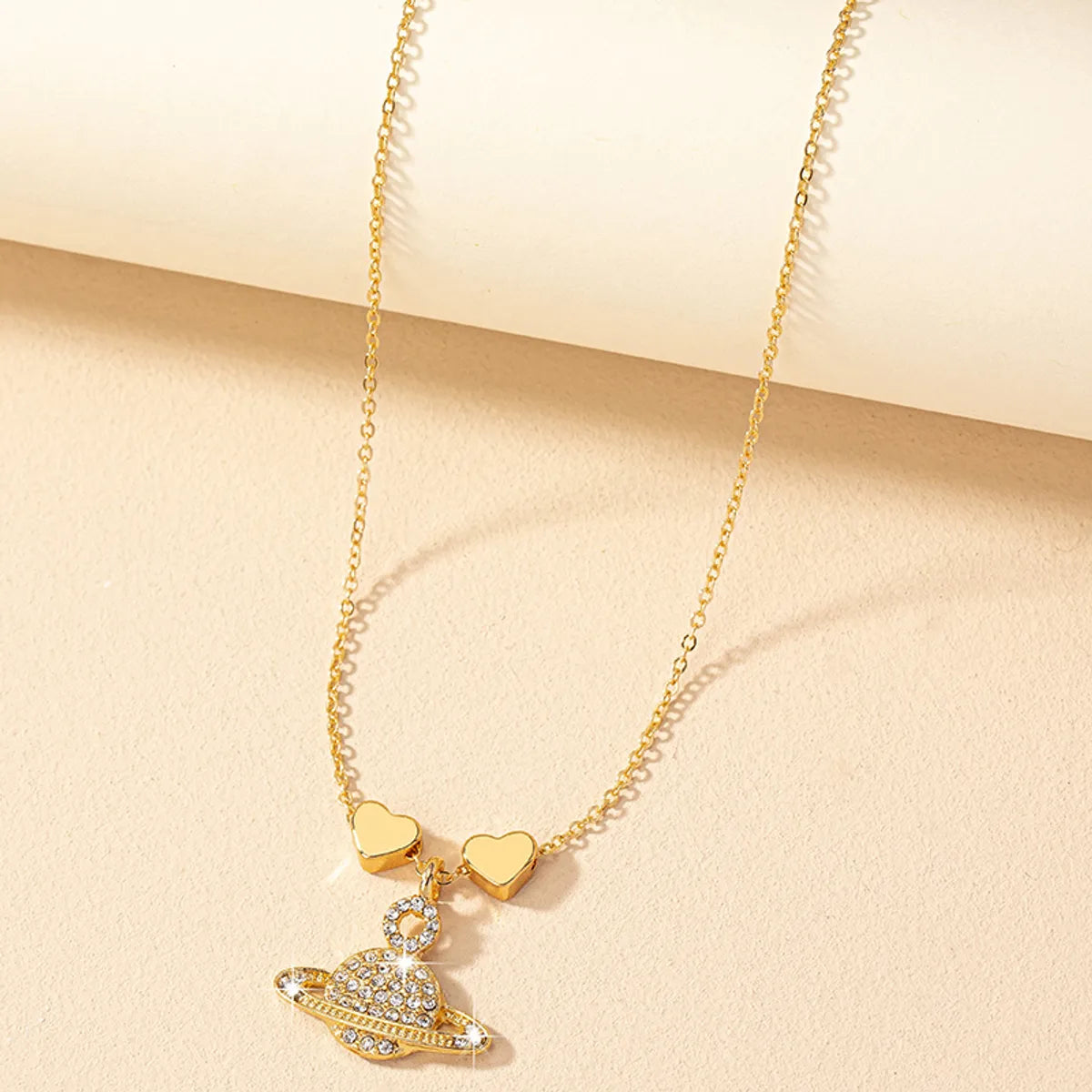 Women’s charm necklaces-Commute Korean Style Heart Shape Rhinestones Alloy Wholesale Pendant Necklace