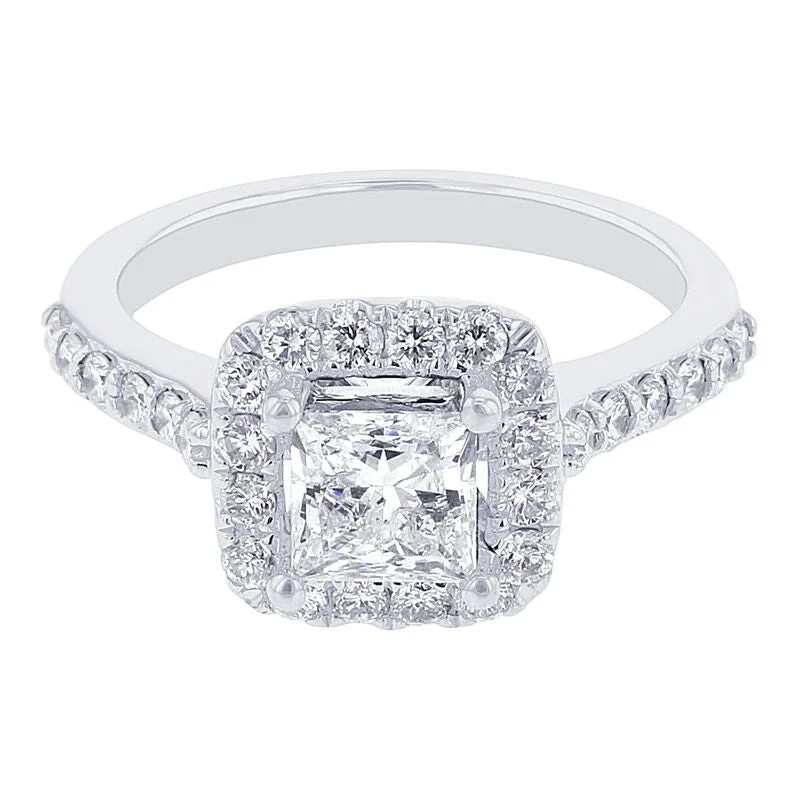 Women’s sophisticated engagement rings-Carly Princess Halo 1 1/2ct Ready for Love Diamond Engagement Ring